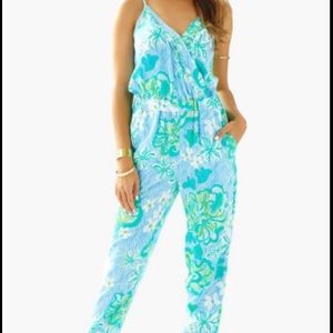 NWT Lily Pulitzer Melba Jumpsuit XL- Lagoon